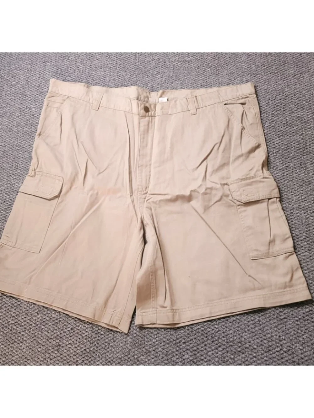 KingSize Cargo Shorts Mens 46 Big Tall Khaki Elastic LL Chino y2K Beige